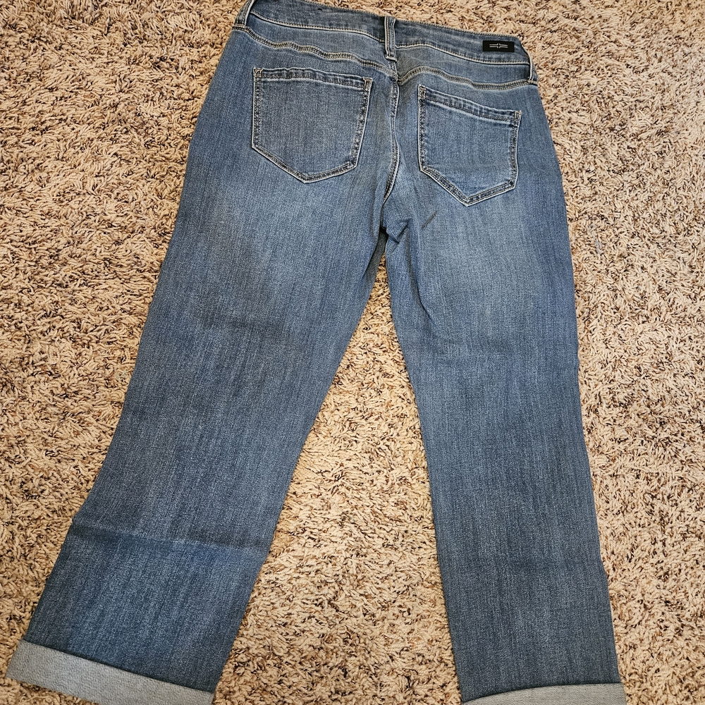 Liverpool Jeans Company Distressed Blue Boyfriend Crop Jeans - Picture 7 of 14